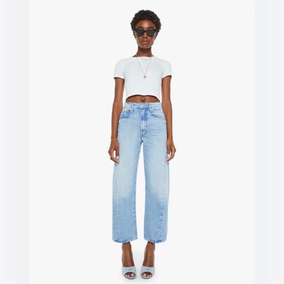 MOTHER Denim - MOTHER - The Half Pipe Cropped Jean in "This is how I roll" - Barrel Jean